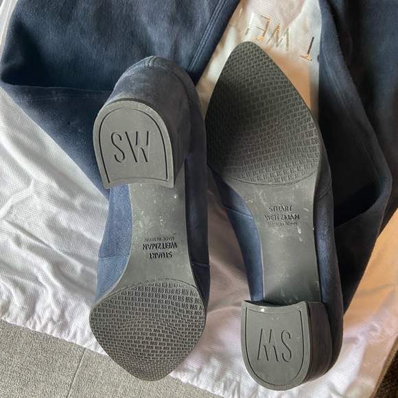 Stuart Weitzman over the knee thighland navy blue boots 6.5 - Picture 9 of 10